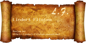 Lindert Filotea névjegykártya